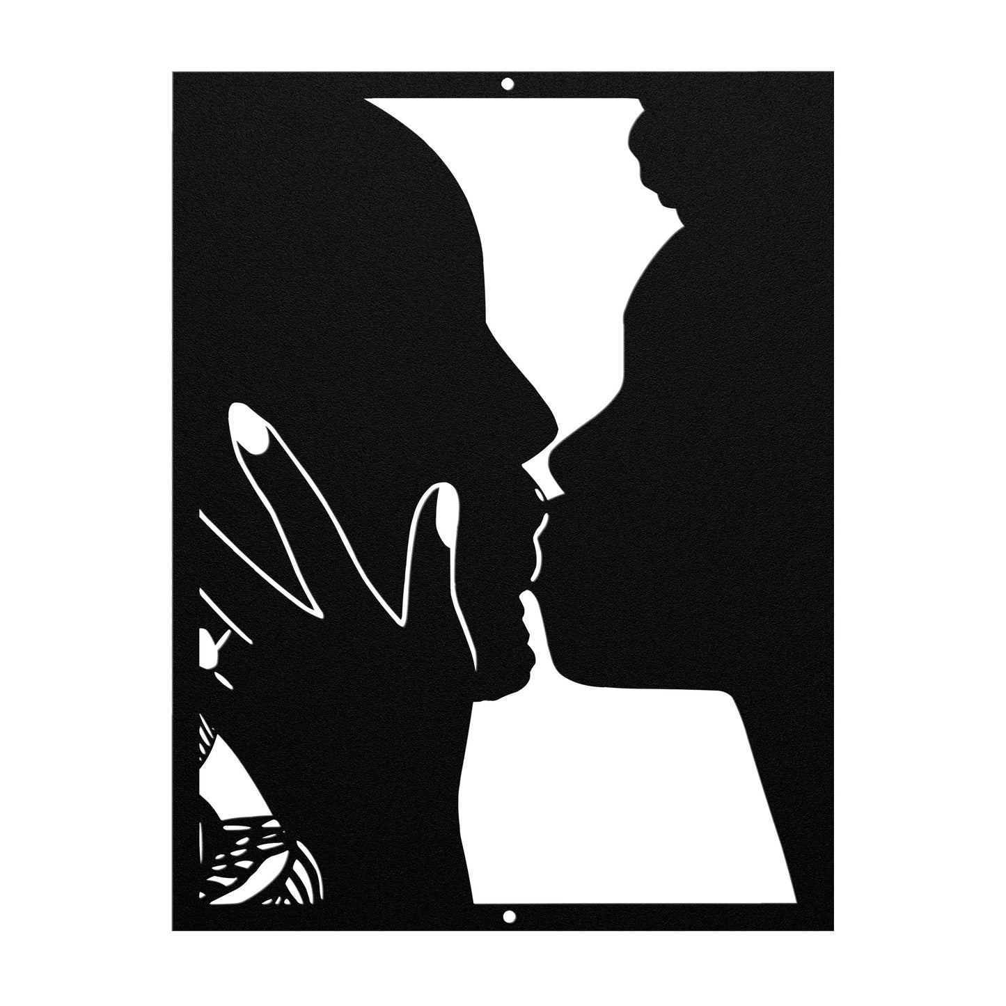 The Kiss of Love - African Couple Metal Wall Art